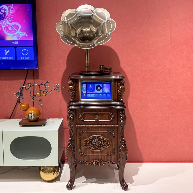 ODN/欧蒂诺美式复古黑胶留声机欧式老式仿古K歌显示屏电影多媒体
