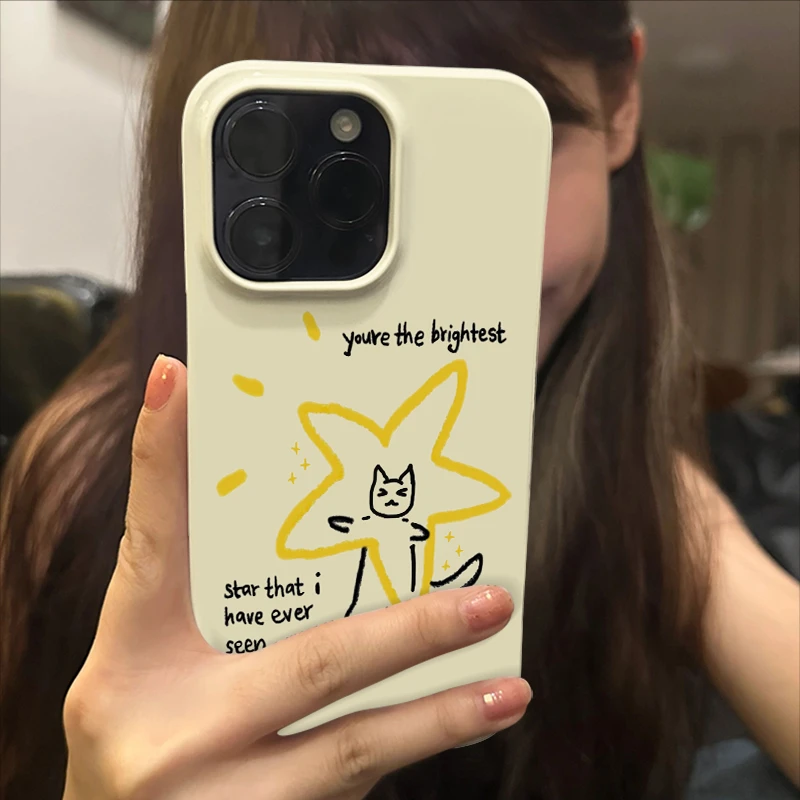 新款闪亮猫苹果15promax小众手机壳iPhone14高级菲林13治愈系12