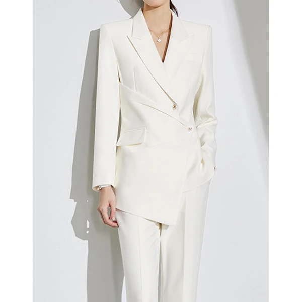 高级感2024春季新款白色轻奢气质通勤职业正装时尚长袖西装套装女