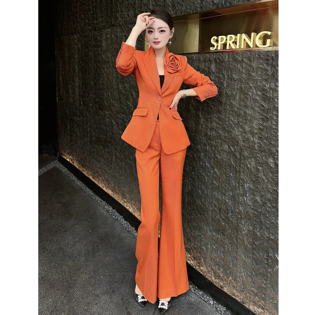 高级感2024春秋新款气质通勤职业正装显瘦西装套装女长裤子一整套