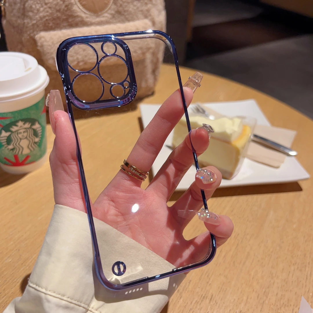 适用于苹果14Promax手机壳超薄透明无边框iPhone13男女pro保护套