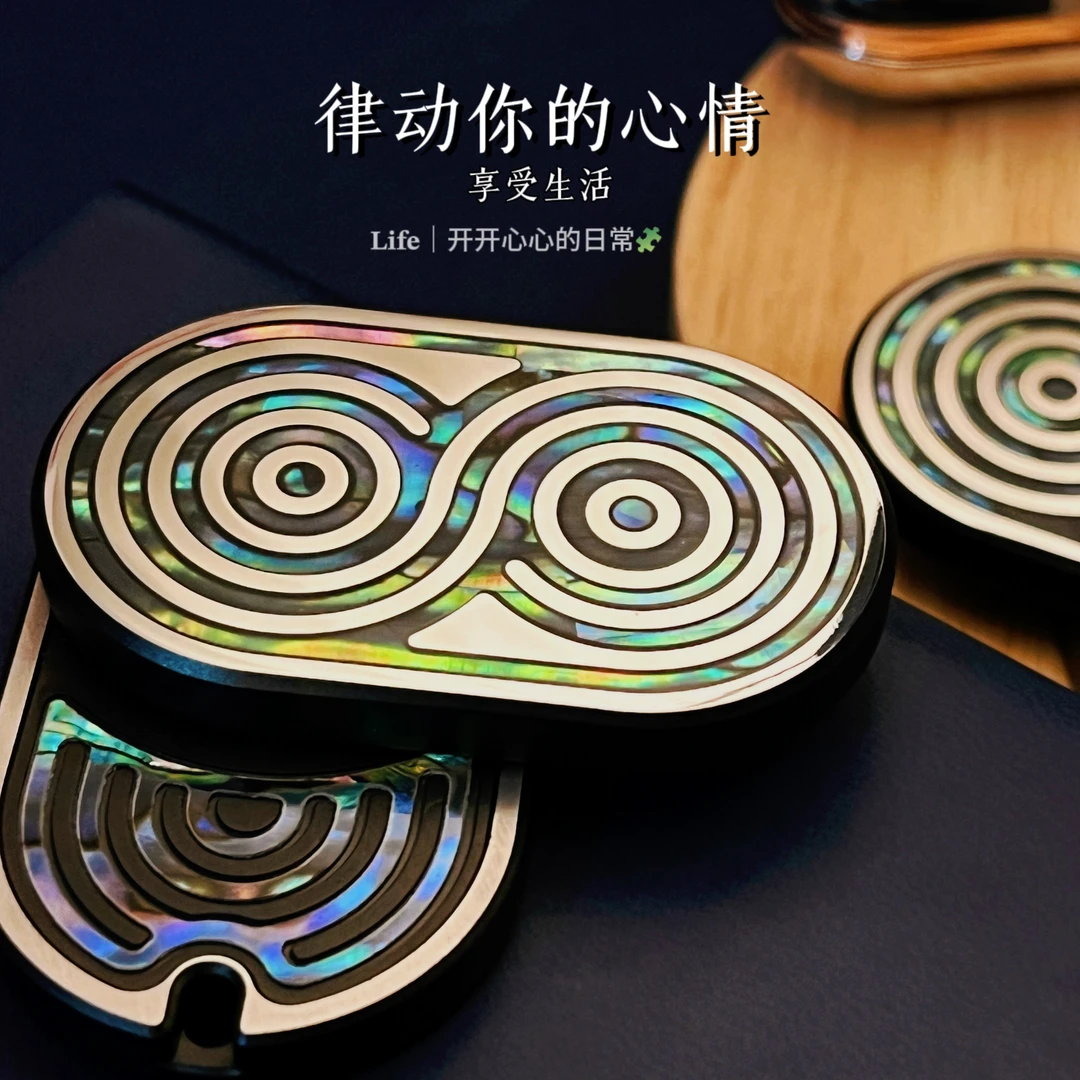 【贝母律动】机械旋转直推EDC高端顺滑叮叮镀黑版律动解压减压玩具