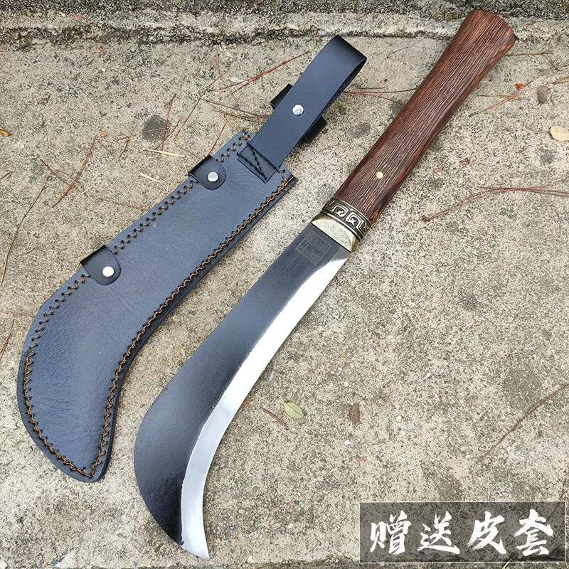 龙泉老柴刀手工折叠锻打高锰钢砍柴刀户外野营开山开路劈柴送皮套