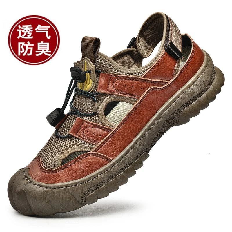 MZCK夏季软底大码包头透气凉鞋男士运动登山防滑厚底耐磨溯溪男鞋