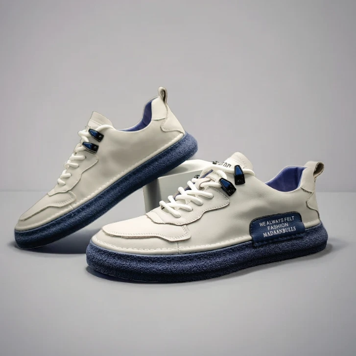 板鞋男款欧洲站男鞋大码休闲鞋百搭男士真皮平板鞋男潮牌45码鞋子