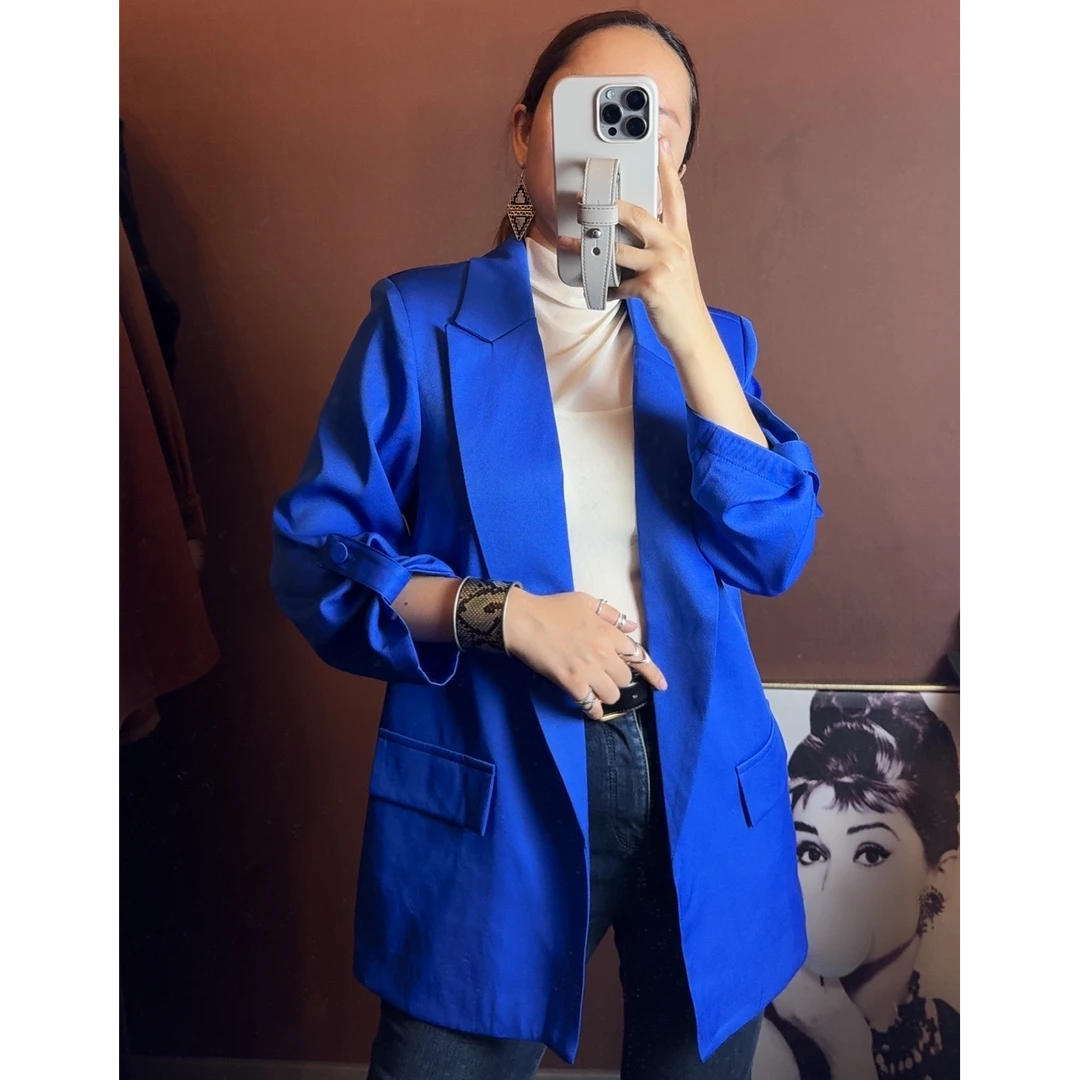 【Leyla Fashion 专属】2024最新款新疆包外套气质网红蓝色时尚