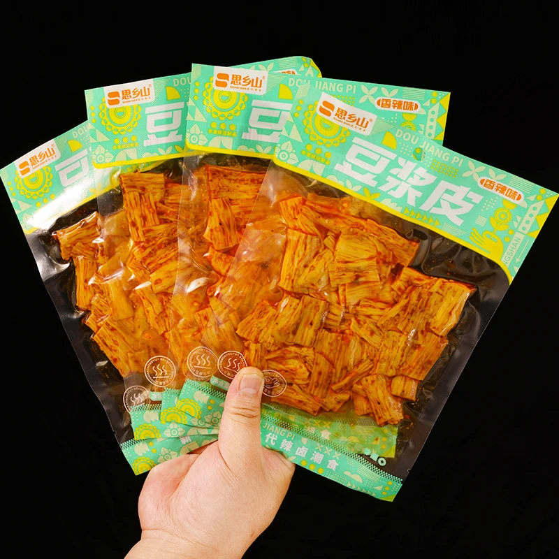 【思乡山】豆浆皮麻辣零食香辣豆腐皮豆皮条片湖南特产小吃开袋即食