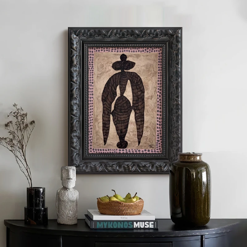 法式中古风客厅装饰画餐厅玄关走廊挂画书房小众艺术抽象软装挂画