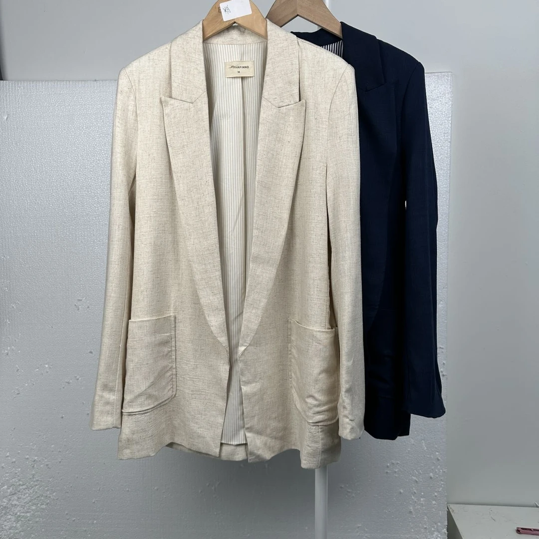 1068西装气质长袖白色时尚休闲百搭西服女士气质长袖白色时尚百搭