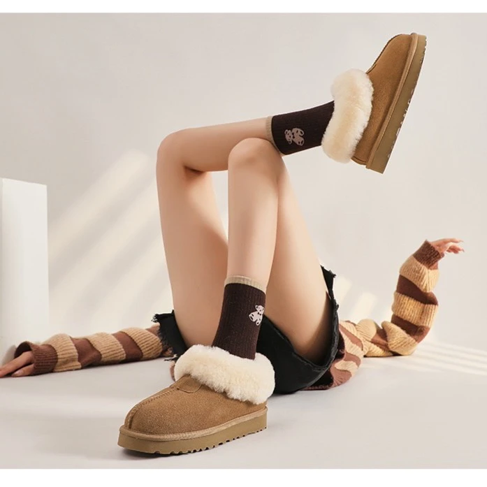 ESTIES/艾思缇斯短款雪地靴一脚蹬懒人鞋秋冬雪地靴