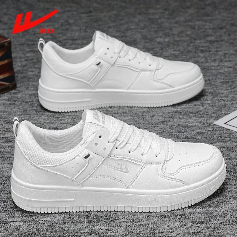 回力男鞋小白板鞋2025新款冬季皮面百搭厚底增高休闲情侣白色潮鞋
