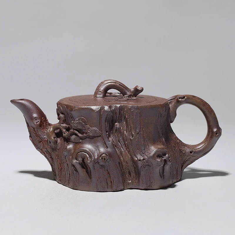大吉羊柴烧 宜兴紫砂壶茶壶 原矿本山绿泥松韵清风200ml李孟华
