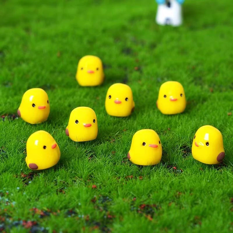 迷你黄色小鸡摆件 苔藓微景观DIY装饰摆件 迷你黄色小鸡 多肉配饰