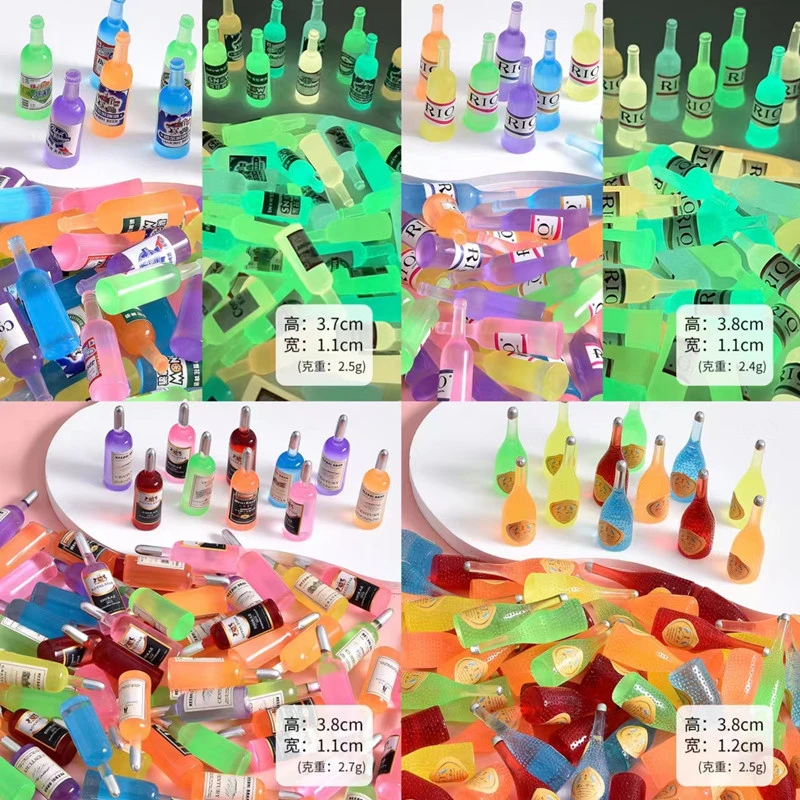 C款夜光瓶子微缩红酒瓶仿真食玩树脂饮料瓶桌面小摆件毕业季礼物