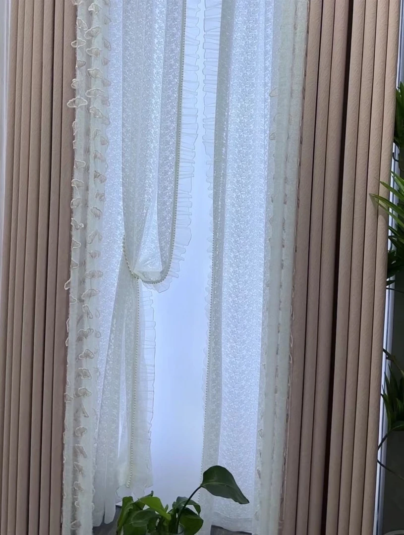 大自然 高端雪尼尔面料太妃糖粉成品窗帘卧室客厅高温定型窗帘