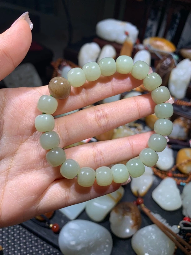 湖水绿老型手串卡10