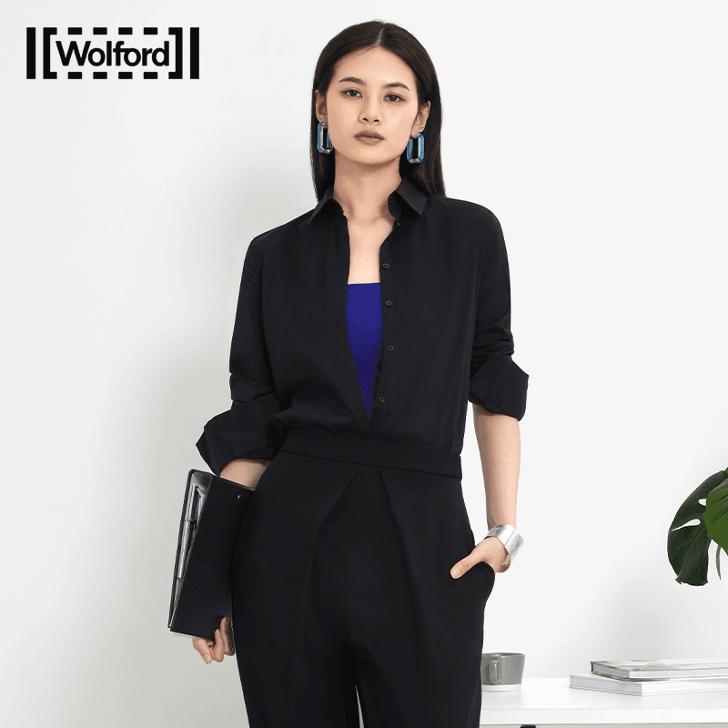 Wolford/沃尔福特London气质休闲舒适长袖衬衫高能感连体衣79211