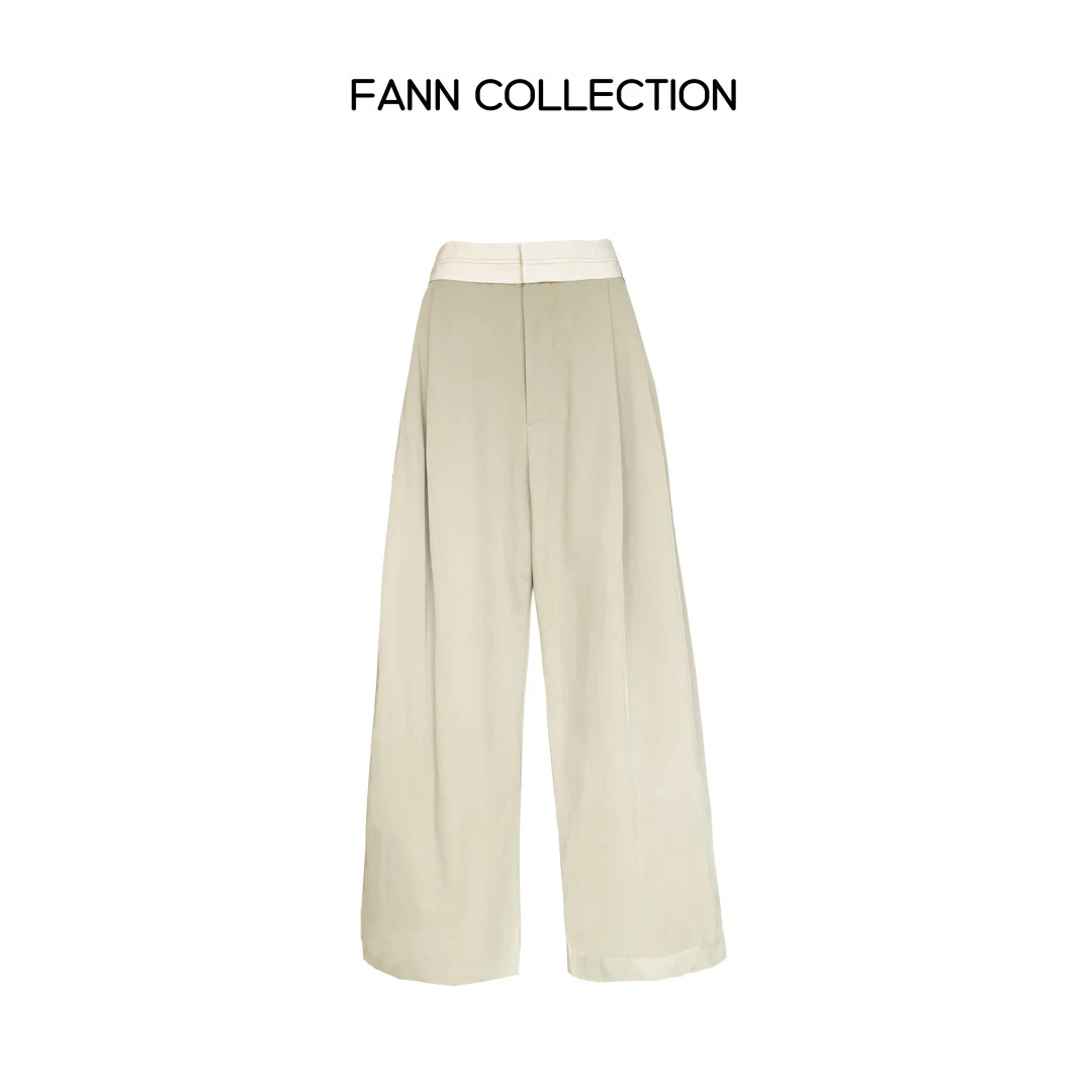 饭饭FANN COLLECTION 经典简约 撞色百搭直筒裤FANNB018