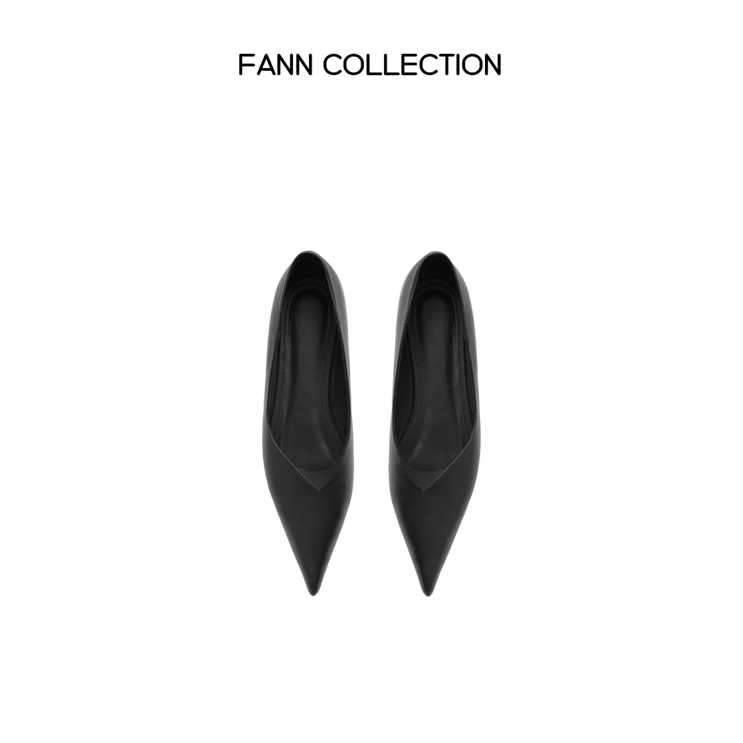 饭饭FANN COLLECTION 巴洛克 尖头浅口牛皮平底单鞋FANNX006