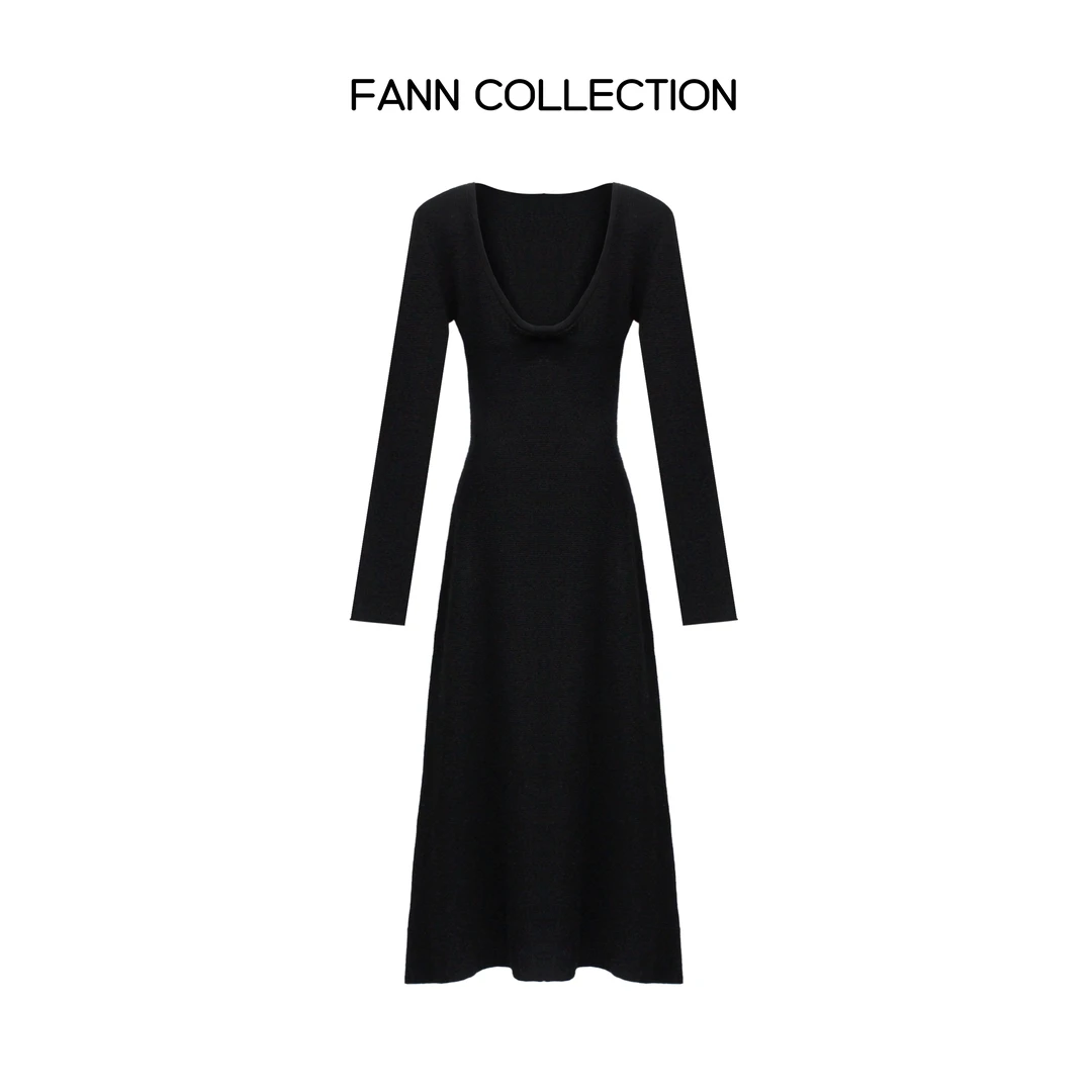 饭饭FANN COLLECTION 慵懒时光 高级感气质露背连衣裙FANNC044
