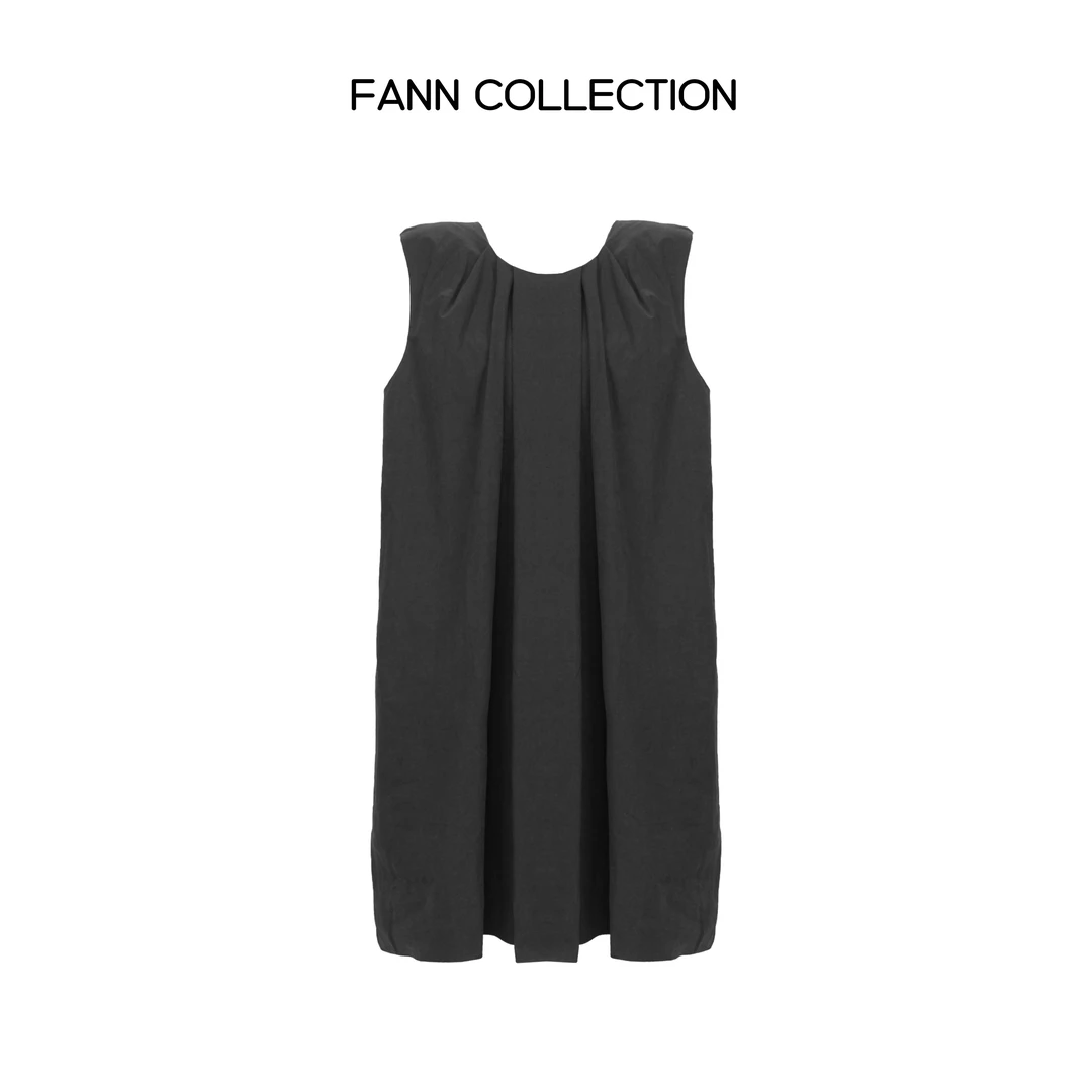 饭饭FANN COLLECTION 巴黎夜曲 气质圆领休闲连衣裙FANNC031