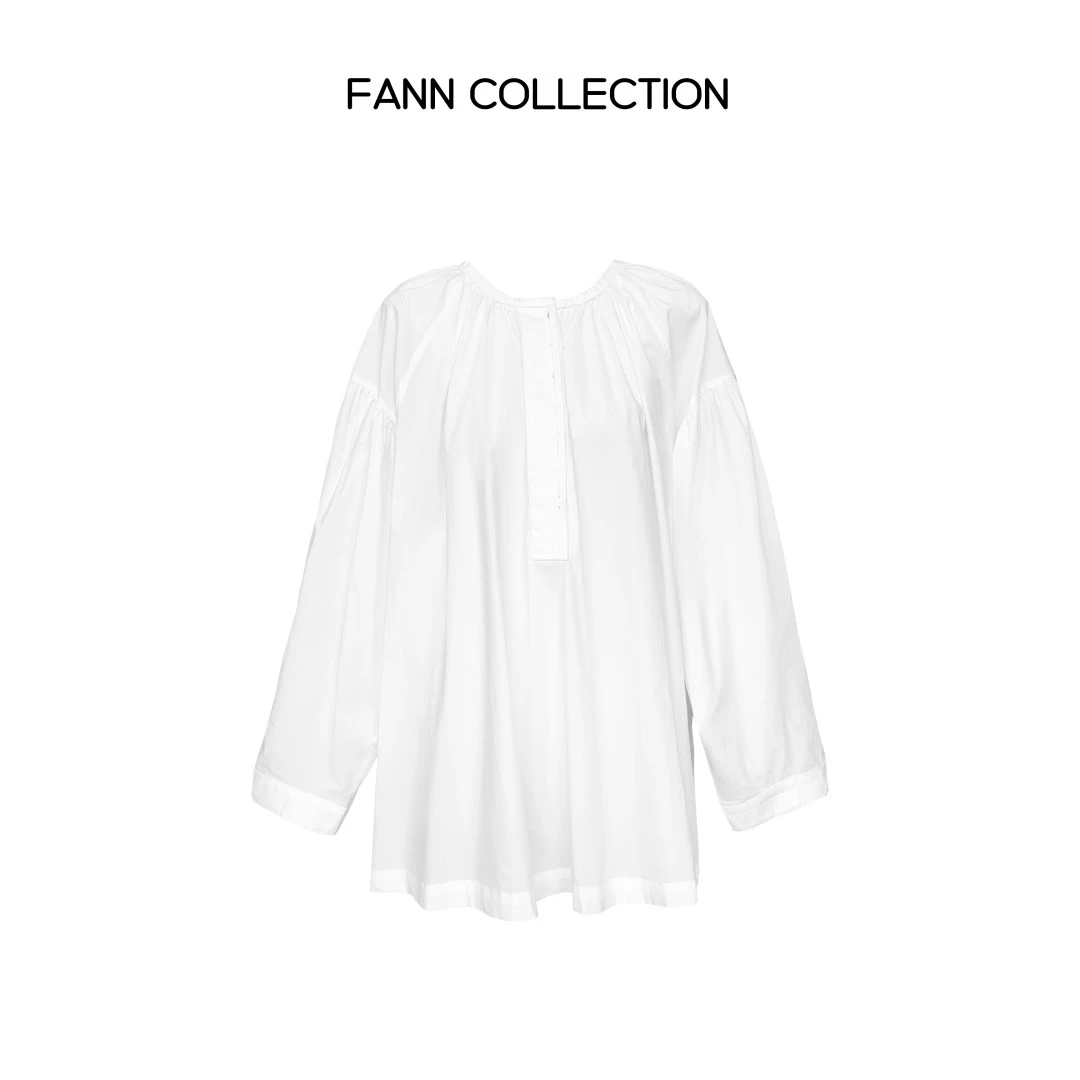 饭饭FANN COLLECTION 高级设计感 宽松捏褶简约上衣FANNA041