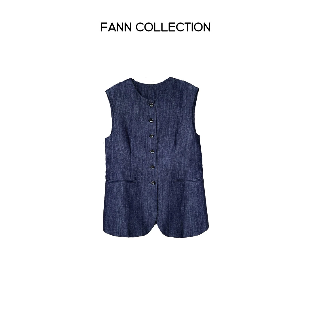 饭饭FANN COLLECTION 夏季新款 舒适时髦开衫马甲FANNA011