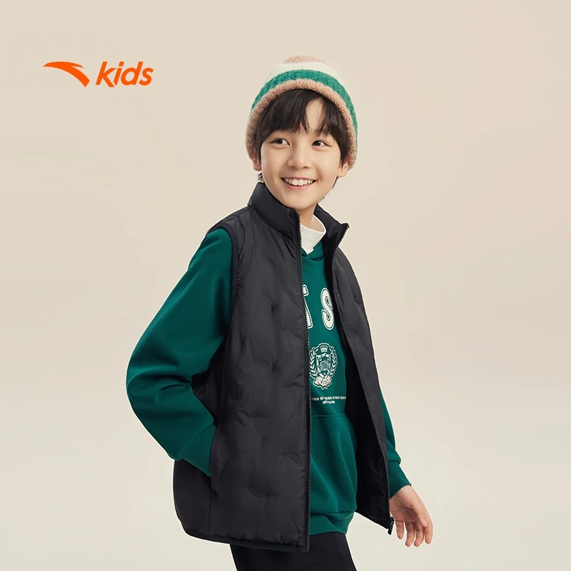 【轻薄羽男】安踏儿童大童综训系列冬季轻薄保暖羽绒马甲/352447904