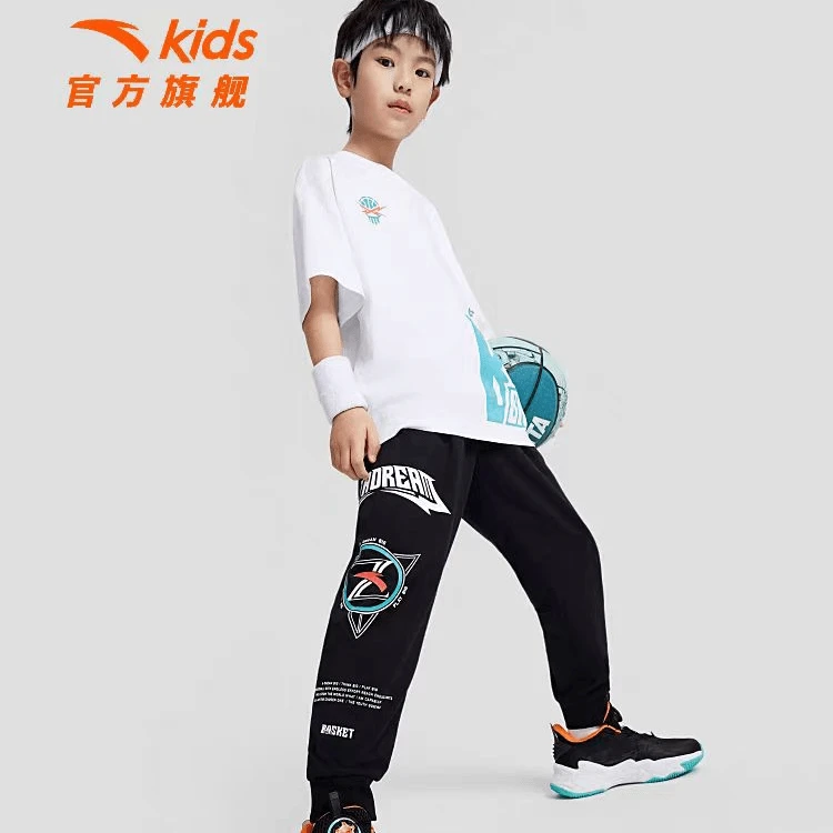 安踏儿童24年夏季新款男大童长裤冰感轻薄透气