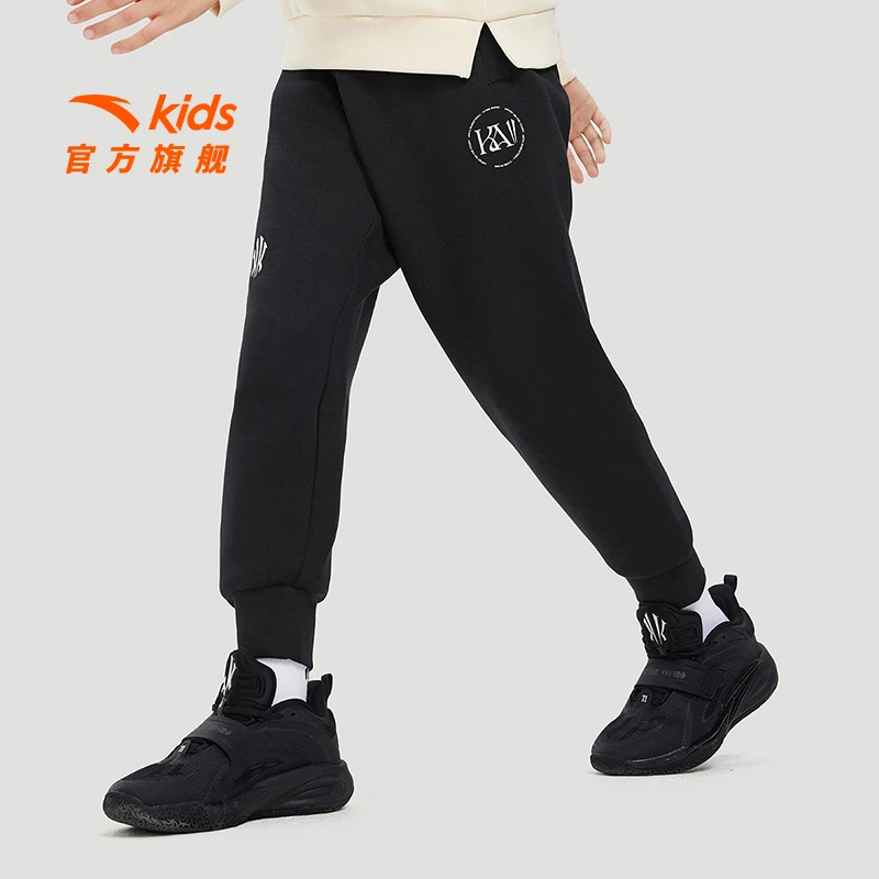 安踏儿童欧文长裤针织大童24新款冬季保暖时尚长裤372441305S