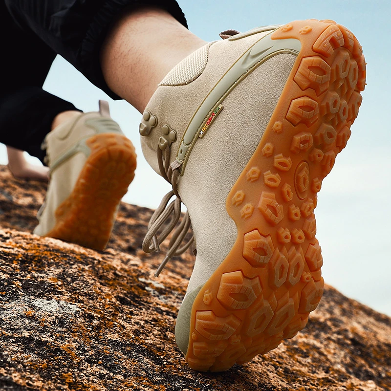 运动户外登山鞋男女防滑爬山鞋防水越野徒步鞋透气山地鞋沙漠短靴