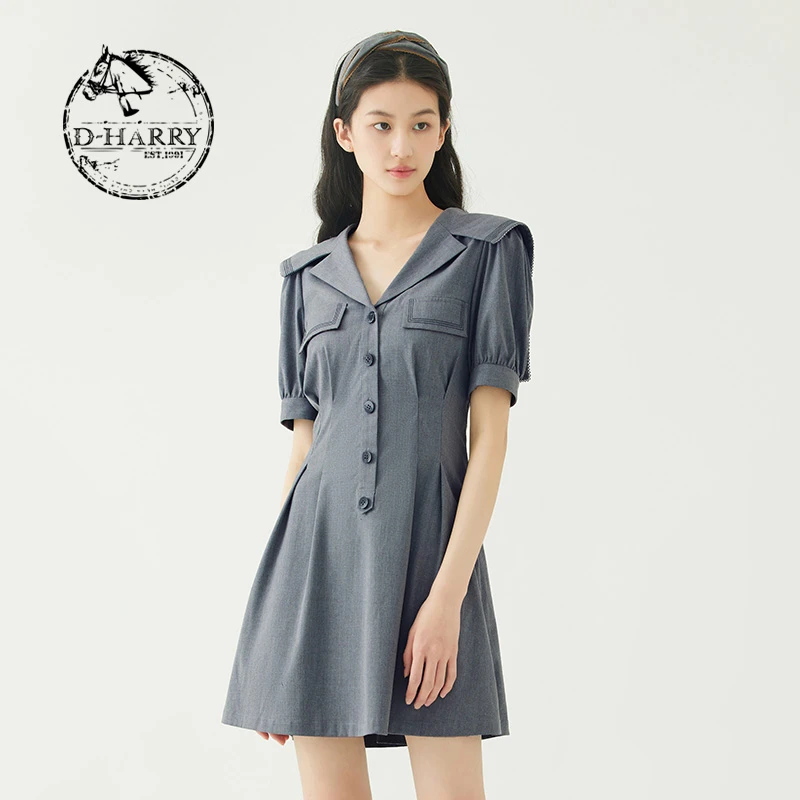 D-HARRY/迪哈利小众显瘦时尚收腰法式小个子连衣裙DH232J96129D