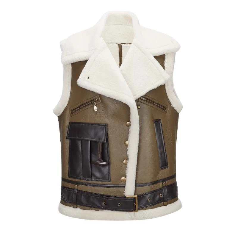 D-HARRY/迪哈利宽松秋冬新款复古保暖拼接马夹DH214I93328D