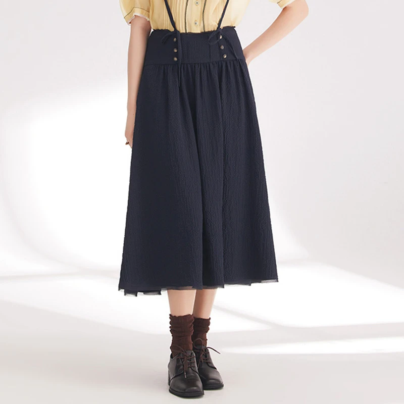 D-HARRY/迪哈利春季气质复古简约显瘦半身裙DH241M97067D