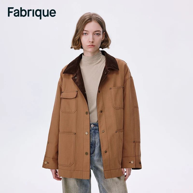 Fabrique雅丹风【赵园媛同款】反裤衩推荐保暖夹克美式复古工装棉服