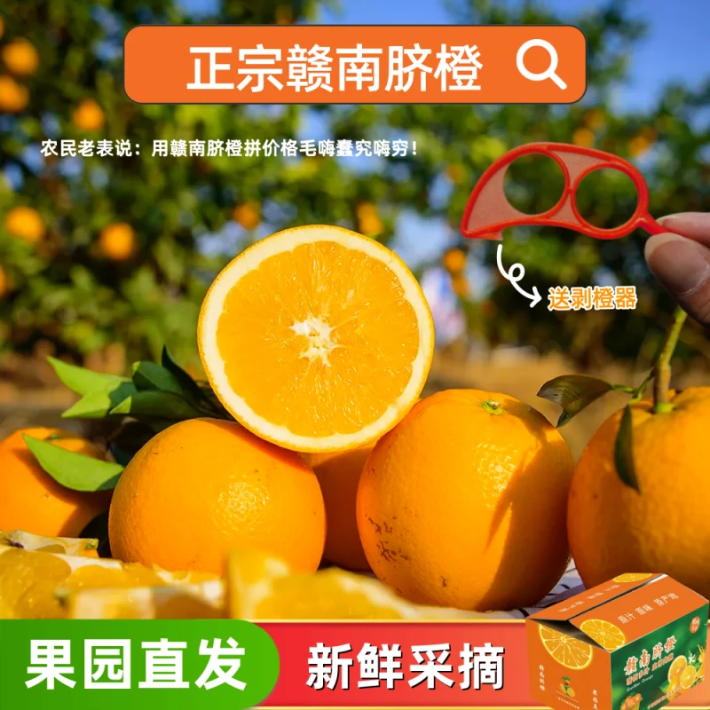 江西正宗赣南脐橙当季新鲜现摘现发手剥甜橙精品水果产地整箱直邮