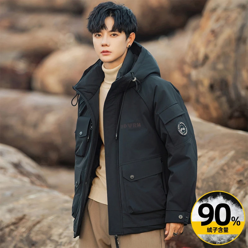 男士休闲潮牌时尚羽绒服2024新爆款百搭潮流港风痞帅百搭外套上衣