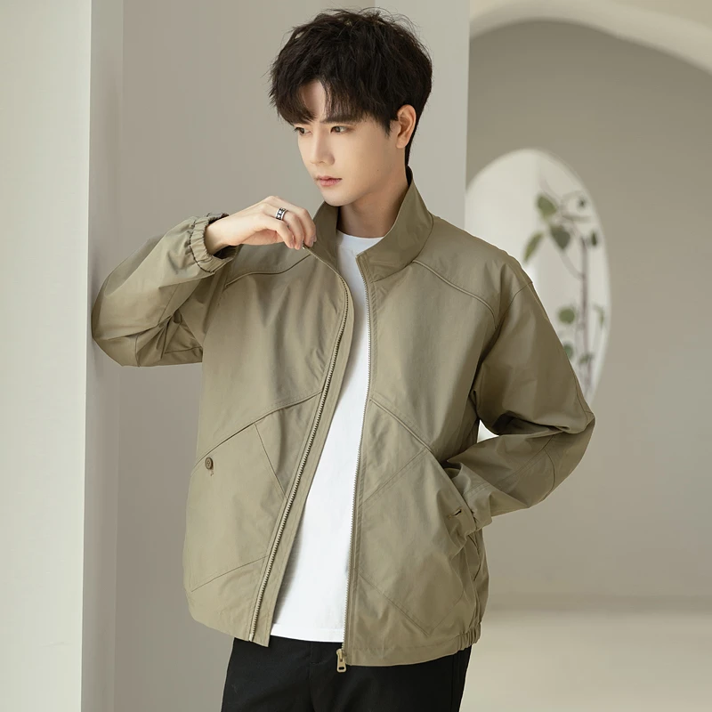 夹克外套男士2025新款春季韩版时尚休闲潮流百搭简约立领户外外套