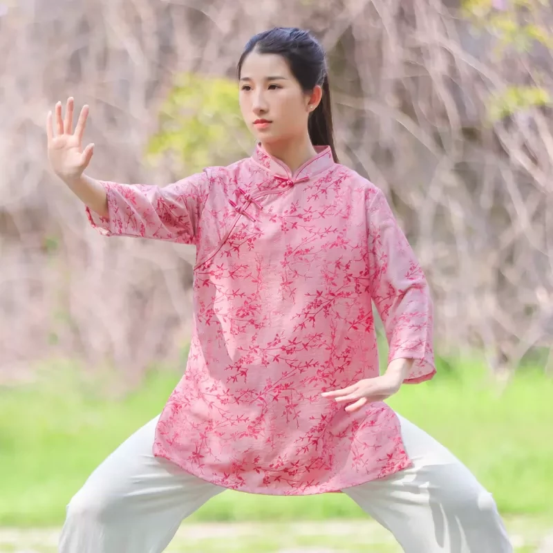 争风华2025新款太极服女夏季高端太极拳练功服装夏天上衣薄中国风