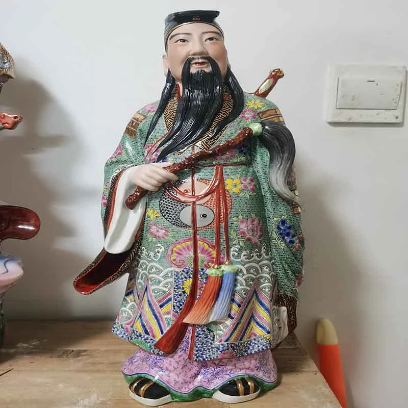当代 吕洞宾精品景德镇雕塑老艺人精工细作人物纯阳真人吕祖摆件