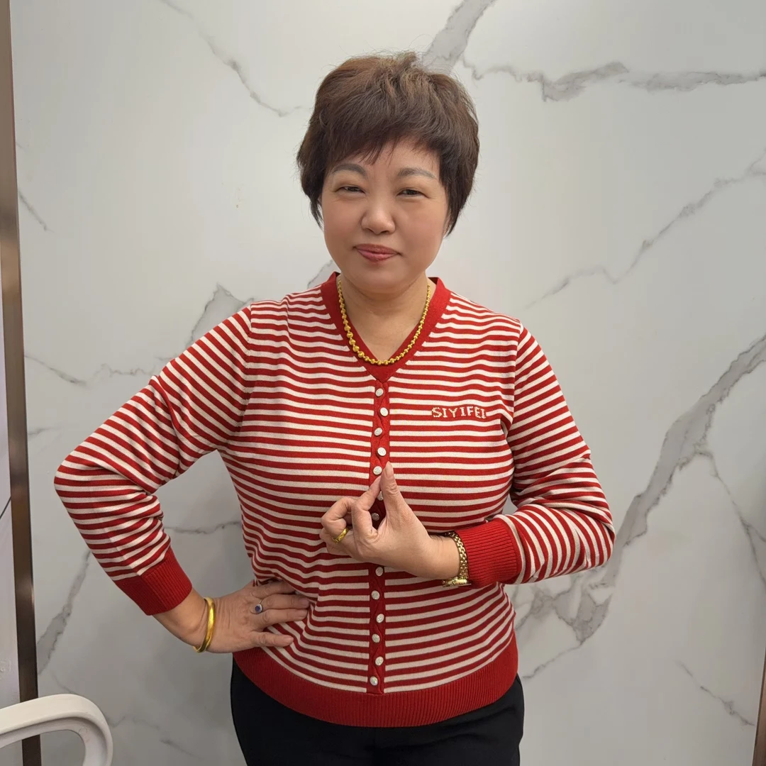 秋季新款时尚V领条纹长袖南韩天丝上衣93159