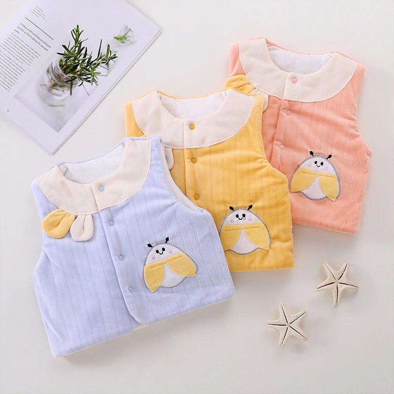 婴儿马甲保暖夹棉宝宝背心外穿打底加棉衣服小孩棉衣护肚防凉新款