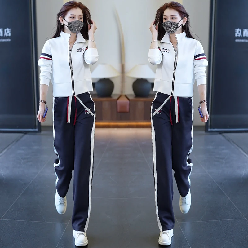 休闲运动套装女春秋2024新款时尚减龄显瘦气质卫衣卫裤两件套