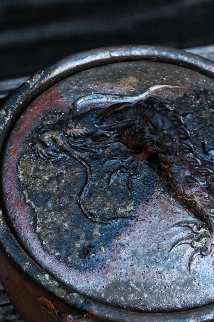 柴烧茶具粗陶备前烧二代大饗仁堂龙王宝瓶