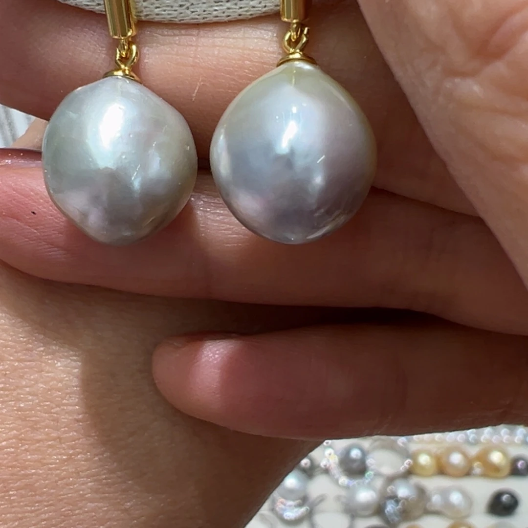 【闪购商品】海水珍珠耳环银S925镶嵌