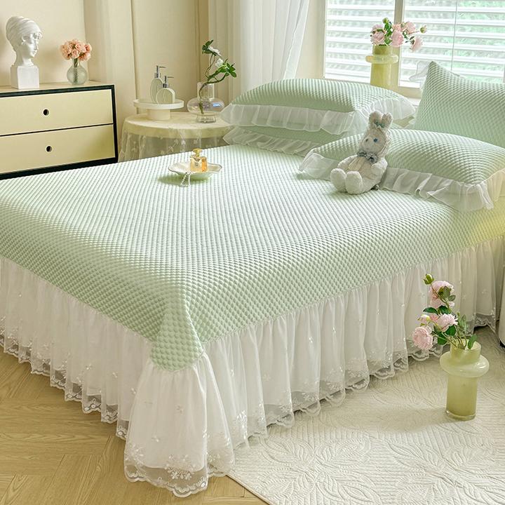 A类夏季冰豆豆凉席三件套床裙可机水洗单双人宿舍空调软席子夏天