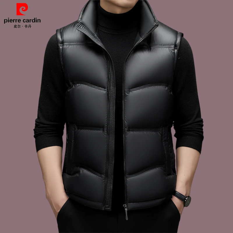 【皮尔卡丹】羽绒马甲男士高档黑金加厚保暖青年外穿帅气白鸭绒背心