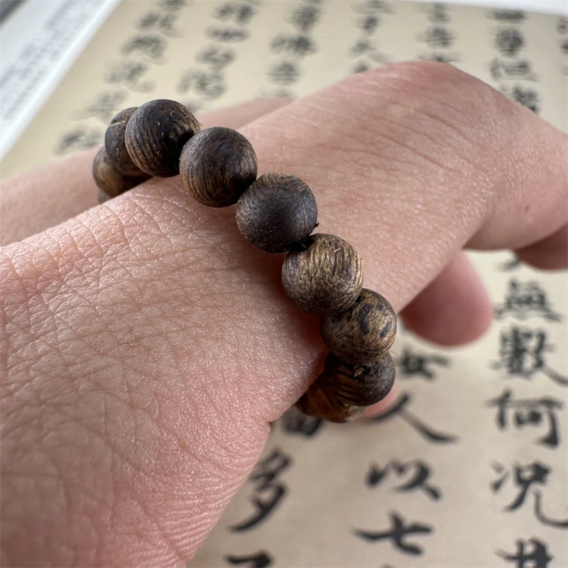 沉香【假一罚万】海南天然莺歌绿奇楠沉香戒指配饰款南绿奇楠圆珠