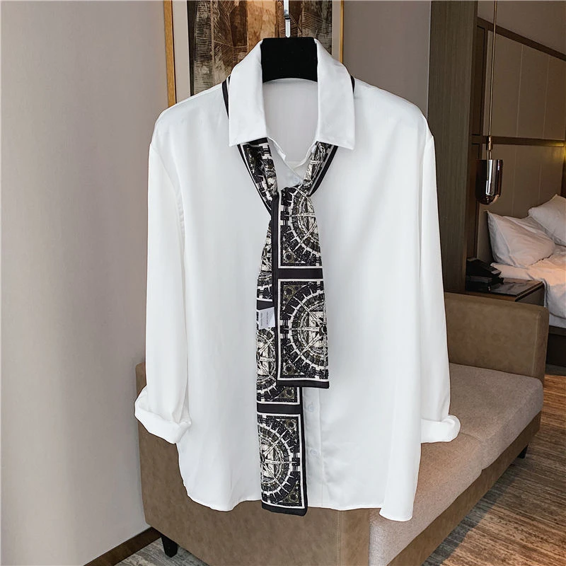 长条小丝巾女韩版百搭装饰领巾夏季薄款长款绑包腰带围巾网红同款