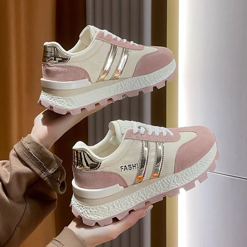 Acesc/艾斯臣 百搭厚底软底阿甘德训鞋华夫跑步休闲女鞋A24198206